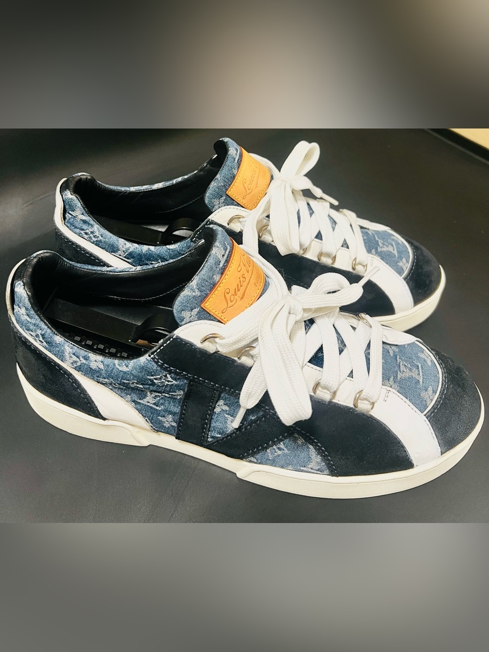 LOUIS VUITTON ICARE BLUE DENIM NAVY SUEDE SNEAKER | SIZE 8.5 fits like 10.5-11